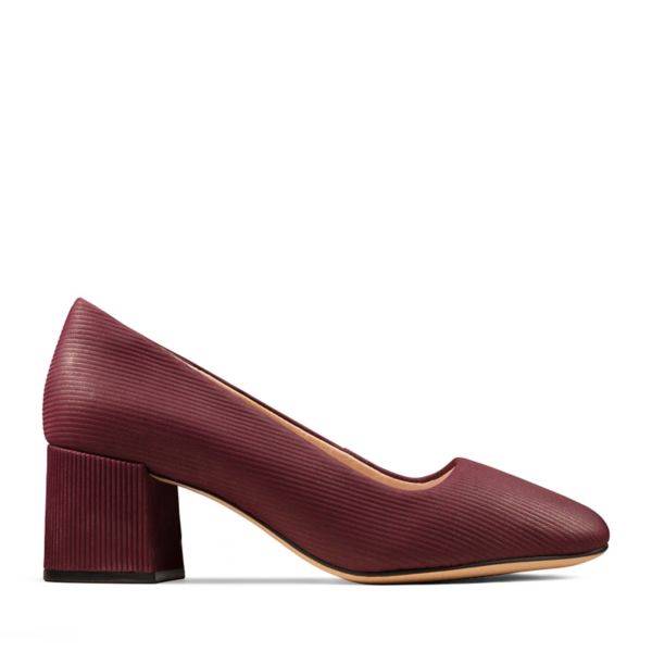 Clarks Womens Sheer Rose Heels Burgundy | USA-375841